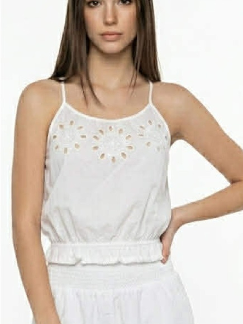 Aerie Women’s Criss Cross Back Tank Top Size M Ivory Color
